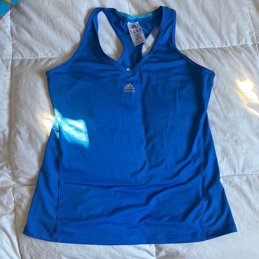 Adidas Blue Fitted Sleeveless Tank Top